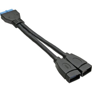 InLine USB 3.0 Adapter Cable internal 2x USB A female to mainboard header