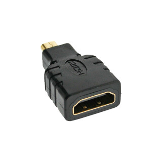 InLine® HDMI Adapter HDMI A female to HDMI D male 4K/60Hz black/gold