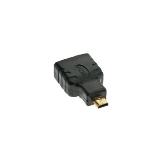 InLine HDMI Adapter, HDMI A Buchse auf Micro HDMI D Stecker, 4K/60Hz kompatibel, vergoldete Kontakte