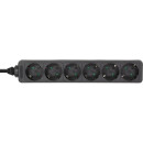 InLine® Power Strip 6 Port 6x Type F German 1.5m Cable black