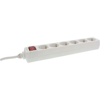 InLine® Steckdosenleiste, 6-fach Schutzkontakt, mit Schalter, 1,5m, weiß