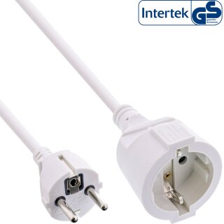 InLine® Strom-Verlängerung Schutzkontakt Stecker / Buchse, weiß, 10m