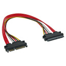InLine® SATA+Strom Verlängerung intern, SATA 6Gb/s + Strom, Stecker / Buchse, 0,3m