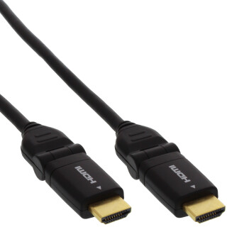 InLine HDMI Angle Plug 180 High-Speed with Ethernet A to A gold plated 1m