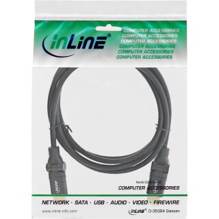 InLine® HDMI Kabel, HDMI-High Speed mit Ethernet, Stecker / Stecker, verg. Kontakte, schwarz, flexible Winkelstecker, 3m