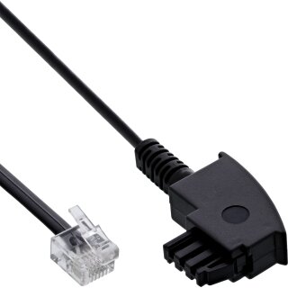 InLine® ADSL Splitter Cable TAE-F German to 6P2C DEC plug 0.5m