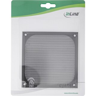 InLine® Lüftergitter, Aluminium Filter, 120x120mm, schwarz
