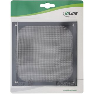InLine® Lüftergitter, Aluminium Filter, 140x140mm, schwarz