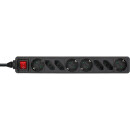 InLine® Power Strip 8 Port 4x Type F German + 4x Euro with switch black 1.5m
