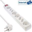 InLine® Power Strip 8 Port 4x Type F German + 4x Euro with child safety and switch white 3m
