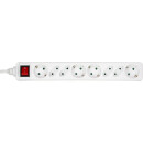 InLine® Power Strip 8 Port 4x Type F German + 4x Euro with child safety and switch white 3m