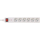 InLine® Power Strip 6 Port 6x Type F German with OC and child protection and switch white 1.5m
