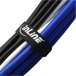 InLine® Klettschlaufen Set, 5 Stk. 20x300mm + 5 Stk. 20x500mm, schwarz