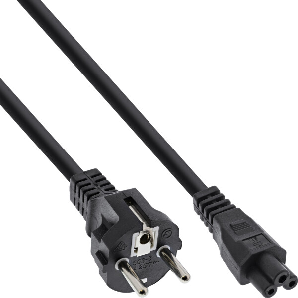 InLine® Power Cable Type F German to "Mikey Mouse" Notebook Plug black 0.5m