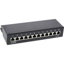 InLine® Patch Panel Cat.6 12 Port desk / wall mountable black RAL9005