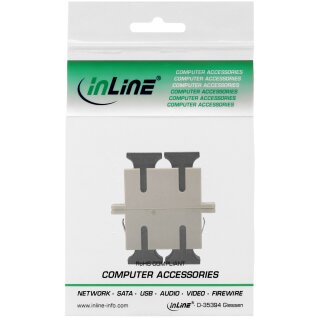 InLine® LWL Kupplung, Duplex SC/SC, multimode, beige, Keramik-Hülse, zum Einbau
