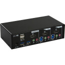 InLine® KVM Desktop Switch 2 Port HDMI USB 3.0 Hub...