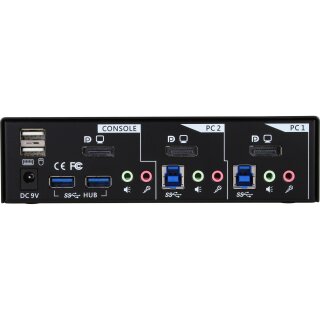 InLine® KVM Desktop Switch, 2-fach, DisplayPort, USB 3.0 Hub, mit Audio