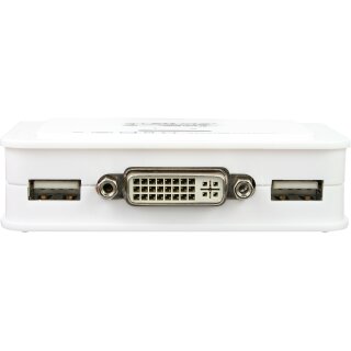 InLine® KVM Switch, 2-fach, DVI-D, USB, mit Audio, integr. Kabel