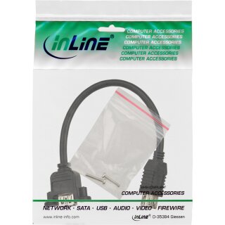 InLine USB 3.0 Adapterkabel, Buchse A auf Einbaubuchse A, 0,2m