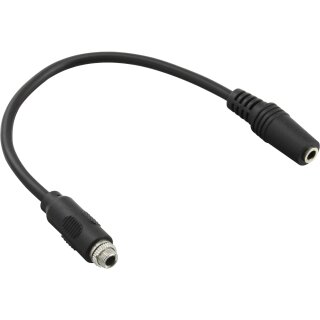 InLine Audio Adapter Cable 3.5mm Stereo female to female, one with tread 0.2m
