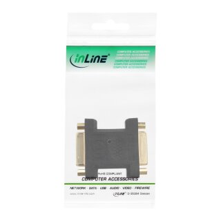 InLine® DVI-I Adapter, Digital + Analog 24+5 Buchse / Buchse, vergoldet