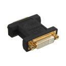 InLine® DVI-I Adapter digital + analog 24+5 female to female black gold plated