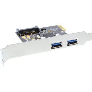 InLine® Schnittstellenkarte, 2x USB 3.0, PCIe, mit SATA Strom