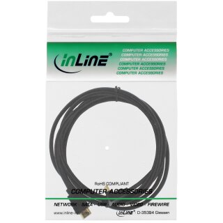InLine® HDMI Kabel, gewinkelt, HDMI-High Speed mit Ethernet, Stecker / Stecker, verg. Kontakte, schwarz, 2m
