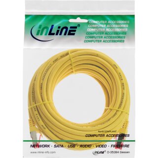 InLine® Patchkabel, S/FTP (PiMf), Cat.6, 250MHz, halogenfrei, Kupfer, gelb, 5m