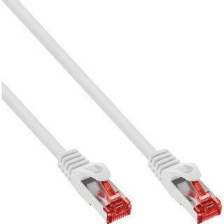 InLine® Patch Cable S/FTP PiMF Cat.6 250MHz copper halogen free white 0.25m