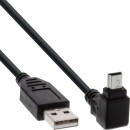 InLine® USB Type A male to Mini 5 Pin male up angled 90° black 0.5m