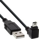 InLine® USB Type A male to Mini-USB male 5 Pin down angled 90° black 3m