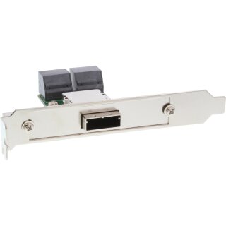 InLine® SAS Slotblech PCI + 50p Centr., ext. SFF-8088 (TARGET OUT) auf int. 4x SATA (HOST IN)