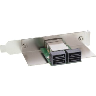 InLine® SAS Slotblech PCI + 50p Centr., ext. SFF-8088 (TARGET OUT) auf int. 4x SATA (HOST IN)