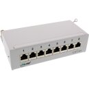 InLine® Patch Panel Cat.6A table / wall assembly 8 Port light grey RAL7035