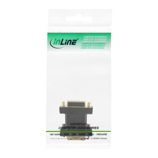 InLine® DVI-D Adapter, Digital 24+5 Buchse an DVI-D 24+1 Stecker, verg. Kontakte