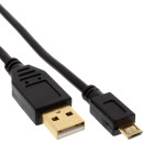 InLine® Micro USB 2.0 Cable USB Type A male to Micro-B male black 0.5m