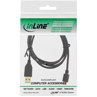 InLine® Micro-USB 2.0 Kabel, USB-A Stecker an Micro-B Stecker, vergoldete Kontakte, 1,5m