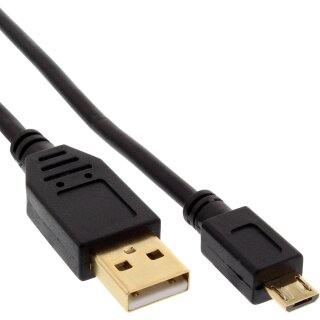 InLine® Micro-USB 2.0 Kabel, USB-A Stecker an Micro-B Stecker, vergoldete Kontakte, 2m