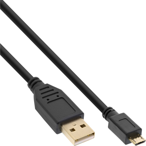 InLine® Micro USB 2.0 Cable USB Type A male to Micro-B male black 5m