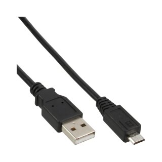 InLine® Micro-USB 2.0 Kabel, USB-A Stecker an Micro-B Stecker, schwarz, 5m
