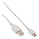 InLine® Micro USB 2.0 Cable USB Type A to Micro-B male white 0.5m