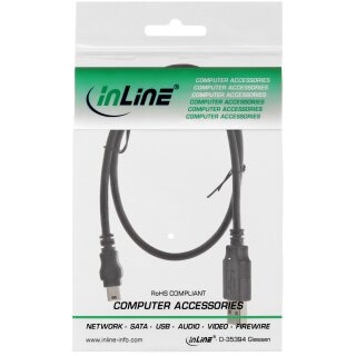 InLine USB 2.0 Mini Cable Type A male to Mini-B male 5 Pin black 1.5m