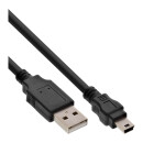InLine® USB 2.0 Mini Cable Type A male to Mini-B male 5 Pin black 1.5m