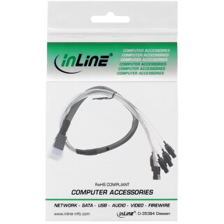 InLine Mini SAS HD Cable SFF-8643 to 4x SATA + Sideband 1m