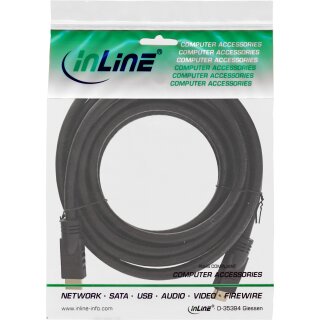 InLine® HDMI Kabel, HDMI-High Speed mit Ethernet, Premium, Stecker / Stecker, schwarz / gold, 5m