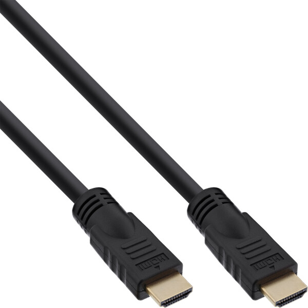 InLine® High Speed HDMI Cable with Ethernet male to male gold plated black 5m