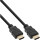 InLine® High Speed HDMI Cable with Ethernet male to male gold plated black 1m