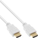 InLine® High Speed HDMI Cable with Ethernet male to male gold plated white 1m